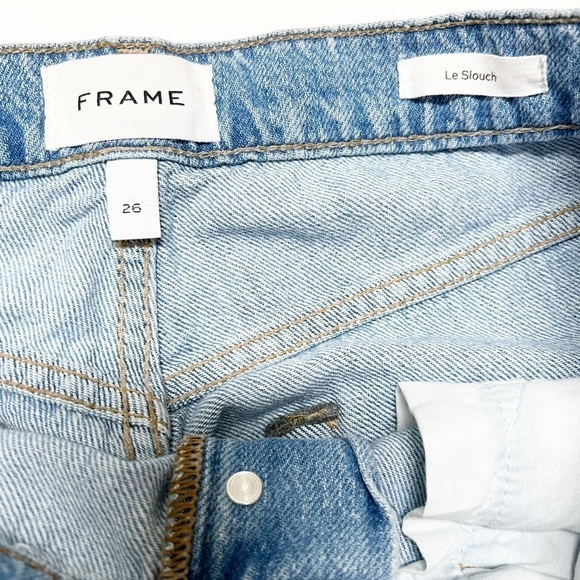 Frame Womens Le Slouch Natoma Light Wash Ripped Straight Leg Jeans Size 26 - Picture 11 of 11